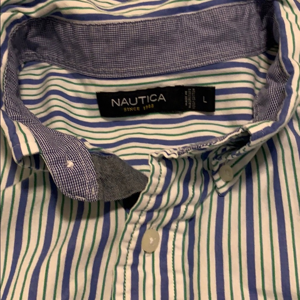 Nautical Striped Button Up Shirt